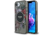 Telefon - Pokrowiec i etui - GUESS IML Flowers MagSafe iPhone 16e Case - Black - 3666339454814