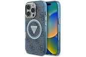 Telefon - Pokrowiec i etui - GUESS IML Metal Glitter 4G Circle Triangle MagSafe Case for iPhone 16 Pro - Blue - 3666339430382