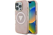 Telefon - Pokrowiec i etui - GUESS IML Metal Glitter 4G Circle Triangle MagSafe Case for iPhone 16 Pro - Pink - 3666339430535