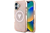 Telefon - Pokrowiec i etui - GUESS IML Metal Glitter 4G Circle Triangle MagSafe case for iPhone 16 - pink - 3666339430511