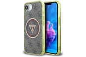 Telefon - Pokrowiec i etui - GUESS IML Metal Glitter 4G Circle Triangle MagSafe case for iPhone 16e - brown - 3666339454104