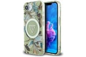 Telefon - Pokrowiec i etui - GUESS IML Metal Glitter Flowers Triangle MagSafe iPhone 16e Case - Green - 3666339454807