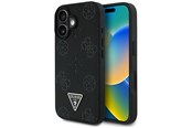 Telefon - Pokrowiec i etui - GUESS Grained Hot Stamp Peony Triangle Logo MagSafe Case for iPhone 16 - Black - 3666339427528