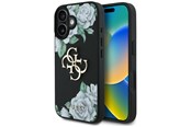 Telefon - Pokrowiec i etui - GUESS Grained Roses Big 4G logo case for iPhone 16 - black - 3666339426927