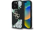 Telefon - Pokrowiec i etui - GUESS Grained Roses Big 4G logo iPhone 16 Pro case - black - 3666339426941