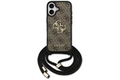 Telefon - Pokrowiec i etui - GUESS 4G Big Logo Cord Stap Crossbody Case for iPhone 17 - Brown - 3666339526771