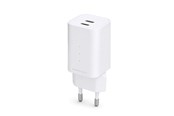 Telefon - Adapter i Ładowarka - ESSENTIALS by UPSTRÖM 65W Dual Port USB-C GaN Charger | 2 Ports - White - GC651-E