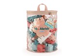 Zabawki dla niemowlat - Ecoiffier 60 pcs bricks pink bag - BB Abrick - 7933