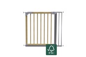 Akcesoria dla niemowląt - BabyDan Bramka Designer z 2 przedłużeniami, nature/ silver - 501242