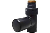 Grzejniki i akcesoria do ręczników - Kriss Zestaw zaworów Cylinder, 1/2'', przelotowy, czarny - KV3006S