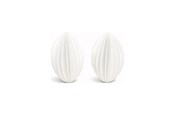 Dekoracje - Simiu - Zawieszka świąteczna - 6 cm - Owal - Jedwabista biel - 2 szt. - 5714255018967