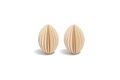 Dekoracje - Simiu - Zawieszka świąteczna - 6 cm - Owal - Beżowy - 2 szt. - 5714255018974