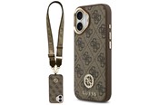 Telefon - Pokrowiec i etui - GUESS 4G Strass Logo & Big Strap Metal Buttons MagSafe Case for iPhone 17 - Brown - 3666339550950
