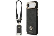 Telefon - Pokrowiec i etui - GUESS 4G Strass Logo & Big Strap Metal Buttons MagSafe Case for iPhone Air - Black - 3666339550813