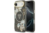 Telefon - Pokrowiec i etui - GUESS IML Glitter Flowers Triangle MagSafe case for iPhone Air - black - 3666339524364