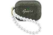 Telefon - Inne akcesoria - GUESS Glitter Pearl Strap Case for AirPods Pro 3 - Black and Glitter - 3666339577384