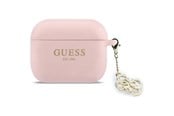 Telefon - Inne akcesoria - GUESS Silicone 4G Charm Case for AirPods Pro 3 Pink - 3666339574871