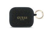 Telefon - Inne akcesoria - GUESS Silicone Glitter Ring Case for AirPods Pro 3 - Black - 3666339577452