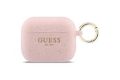 Telefon - Inne akcesoria - GUESS Silicone Glitter Ring Case for AirPods Pro 3 - Pink - 3666339577469
