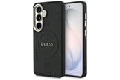 Telefon - Pokrowiec i etui - GUESS Saffiano Peony Embossed Ring MagSafe case for Samsung Galaxy S26 - black - 3666339613273
