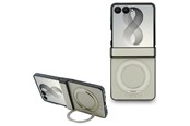 Telefon - Pokrowiec i etui - GUESS Magnetic Ring Stand Grained Classic Logo MagSafe case for Samsung Galaxy Z Flip 8 - beige - 3666339662790