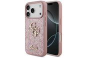 Telefon - Pokrowiec i etui - GUESS Fixed Glitter Big 4G Case for iPhone 17 Pro / 18 Pro - Pink - 3666339673550
