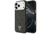 Telefon - Pokrowiec i etui - GUESS 4G Triangle Logo MagSafe Case for iPhone 17 Pro Max / 18 Pro Max - Black & Silver - 3666339682415