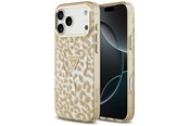 Telefon - Pokrowiec i etui - GUESS IML Leopard Glitter Triangle Logo MagSafe Case for iPhone 17 Pro / 18 Pro - Brown - 3666339655341
