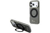 Telefon - Pokrowiec i etui - GUESS IML Ring Stand 360 Script Metal Logo MagSafe Case for iPhone 17 Pro Max / 18 Pro Max - Black - 3666339655471