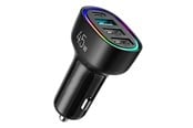 Ładowanie samochodów elektrycznych - SiGN 4-Port Car Charger 45W - PD - QC 3.0 - Black - SN-CL09
