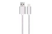 Kabel USB - SiGN USB cable with Lightning for iPhone & iPad Silver/nylon - 2.4A - 1m - Ligh-10S