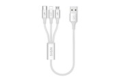 Kabel USB - SiGN 3-in-1 Cable 0.25m - Lightning - USB-C - Micro-USB 5V - 3A - White - SN-3in1CABWH
