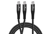 Kabel USB - SiGN 2-in-1 USB-C cable to 2x USB-C 60W - 1.2m - black - SN-CAB2i1