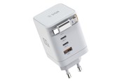 Telefon - Adapter i Ładowarka - SiGN 100W GAN Fast Charger with Retractable USB-C Cable - White - SN-100WCC
