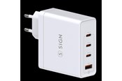 Telefon - Adapter i Ładowarka - SiGN Fast Charger GaN 140W 3x USB-C / 1x USB-A - White - SN-140W