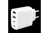 Telefon - Adapter i Ładowarka - SiGN GaN 40W Fast Charger 2x USB-C/2x USB-A - White - SN-A40Q
