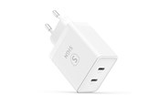 Telefon - Adapter i Ładowarka - SiGN Dual USB-C PD Charger 40W - White - SN-PD40W