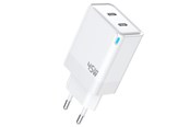 Telefon - Adapter i Ładowarka - SiGN Dual USB-C PD Charger 45W for laptop and smartphones - White - SN-PD45WH