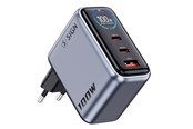 Telefon - Adapter i Ładowarka - SiGN 100W Fast Charger with Display - 2x USB-C / 1x USB-A - Gray - SN-UG100W