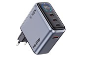 Telefon - Adapter i Ładowarka - SiGN 140W Fast Charger with Smart Display - 3x USB-C / 1x USB-A - Gray - SN-UG140W