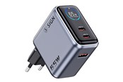 Telefon - Adapter i Ładowarka - SiGN 65W Fast Charger with Display - 2x USB-C / 1x USB-A - Gray - SN-UG65W