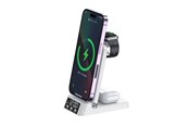 Telefon - Adapter i Ładowarka - SiGN 3-in-1 Wireless Charging Stand with Alarm Clock - 15W - White - GBT-WD28