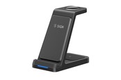 Telefon - Adapter i Ładowarka - SiGN 3-in-1 Qi Wireless Charging Stand 15W - Black - SN-10W