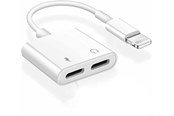 Kabel USB - SiGN Lightning to 2x Lightning Adapter - 5V - 2A - 10cm - Charge and Listen - White - SN-IPHL