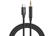 Kabel audio - SiGN USB-C to AUX 3.5mm Audio/Sound cable - 1m - Black/Nylon - SAS6450B
