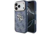 Telefon - Pokrowiec i etui - GUESS 4G Big 4G Classic Logo Case for iPhone 18 Pro / 17 Pro - Blue and Gold - 3666339651107
