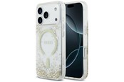 Telefon - Pokrowiec i etui - GUESS Resin Bottom Glitter MagSafe Case for iPhone 18 Pro / 17 Pro - Gold - 3666339673574