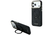 Telefon - Pokrowiec i etui - GUESS Ring Stand 360 4G Classic Logo MagSafe Case for iPhone 17 Pro Max / 18 Pro Max - Black - 3666339654672