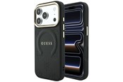 Telefon - Pokrowiec i etui - GUESS Saffiano Peony & Ring MagSafe case for iPhone 17 Pro / 18 Pro - black - 3666339654504