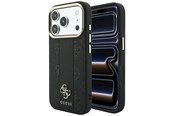 Telefon - Pokrowiec i etui - GUESS Stripe Peony 4G Logo MagSafe Case for iPhone 17 Pro / 18 Pro - Black - 3666339653224